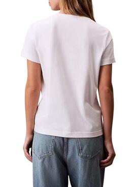 T-shirt Calvin Klein Jeans Monogram blanc pour femme
