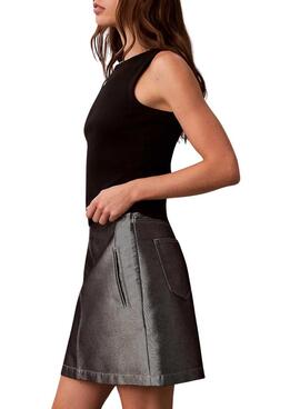 T-shirt Calvin Klein Jeans Woven Label noir pour femme