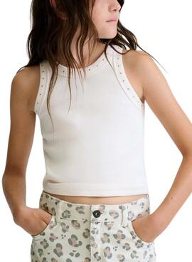 Débardeur Mayoral blanc à bretelles pour fille