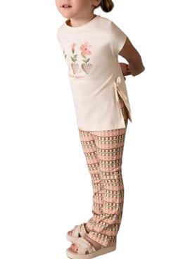 Ensemble de fleurs orange imprimées pour fille