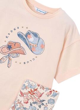 Ensemble de maire rose avec dessin de bonnets pour fille.