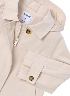 Coupe-vent Mayoral beige avec fermeture éclair pour fille