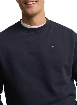 Sweatshirt Silbon Club Saint Tropez bleu marine pour homme