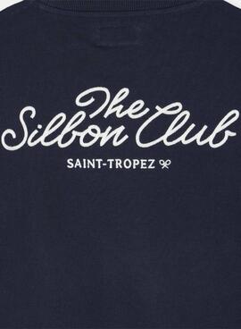 Sweatshirt Silbon Club Saint Tropez bleu marine pour homme