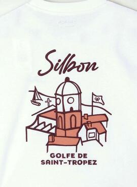 T-shirt Silbon Saint Tropez blanc pour homme