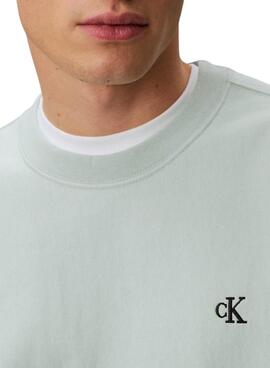 Sweat à capuche Calvin Klein Jeans turquoise pour homme