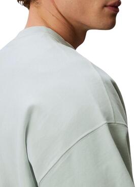 Sweat à capuche Calvin Klein Jeans turquoise pour homme