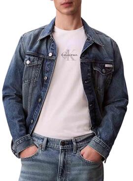 Maillot Calvin Klein Jeans Micro monologue blanc pour homme