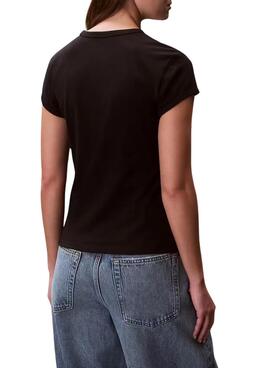 T-shirt Calvin Klein Jeans Graphic Logo noir pour femme