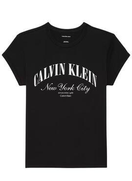 T-shirt Calvin Klein Jeans Graphic Logo noir pour femme