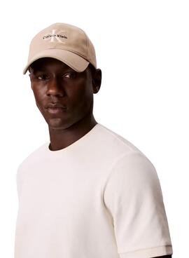 Casquette Calvin Klein Jeans Monologue brodée beige pour homme