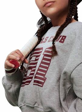 Sweat à capuche Name It Girls Club gris pour fille