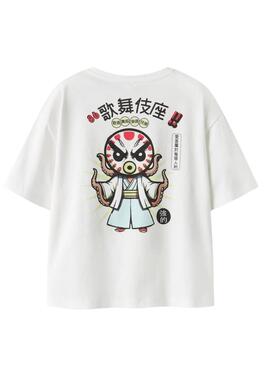 T-shirt Name It dessin japonais blanc pour garçon