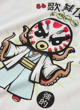 T-shirt Name It dessin japonais blanc pour garçon