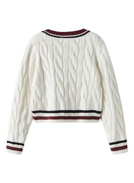 Maillot Name It tressé blanc cassé pour fille