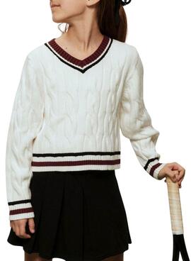 Maillot Name It tressé blanc cassé pour fille