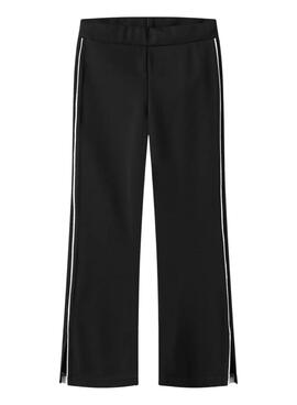 Pantalon Name It noir avec rayure latérale pour fille