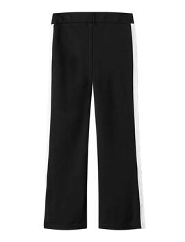 Pantalon Name It noir avec rayure latérale pour fille