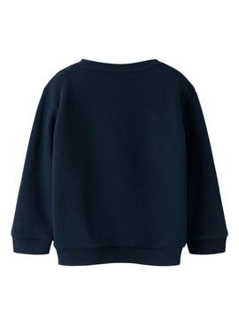 Sweat-shirt Name It bleu marine avec une voiture pour garçon
