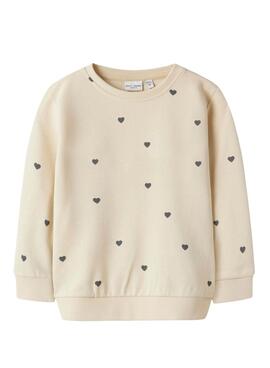 Sweat-shirt beige imprimé Name It pour fille