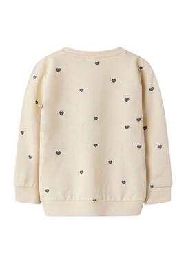 Sweat-shirt beige imprimé Name It pour fille