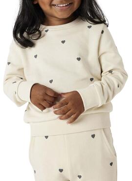 Sweat-shirt beige imprimé Name It pour fille