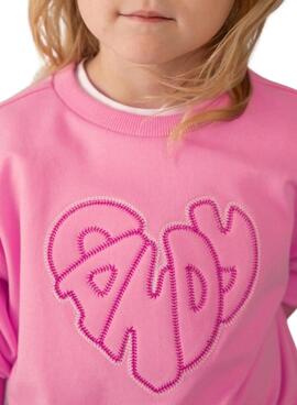 Sweat-shirt Mayoral brodée rose pour fille