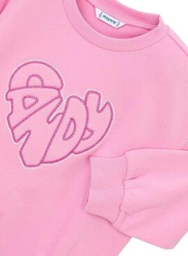 Sweat-shirt Mayoral brodée rose pour fille