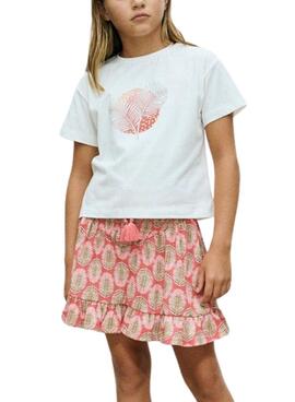 Jupe imprimée corail Mayoral pour fille.