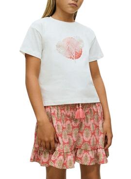 Jupe imprimée corail Mayoral pour fille.