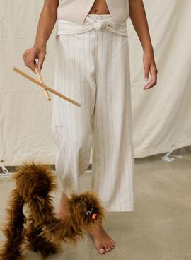 Pantalon Mayoral à rayures crème pour fille