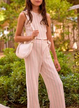 Ensemble Mayoral rayé rose pour fille