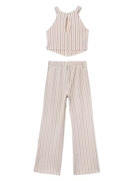 Ensemble Mayoral rayé rose pour fille