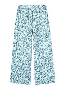 Pantalon Mayoral bleu imprimé pour fille.