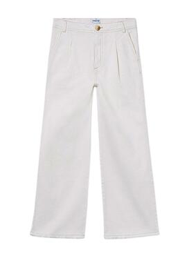 Pantalon large en toile crue pour fille de Mayoral.