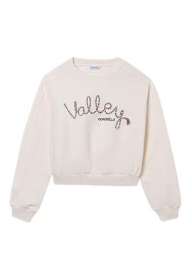Sweat-shirt Mayoral brodée beige pour fille