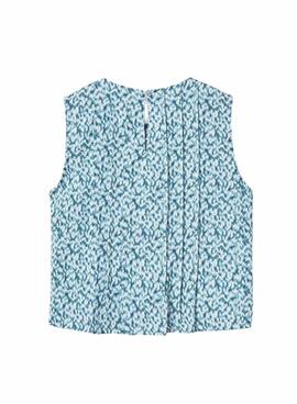 Top bleu imprimé Mayoral pour fille