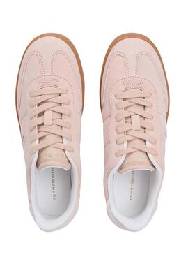 Chaussures Tommy Jeans Heritage Monogram roses pour femmes.