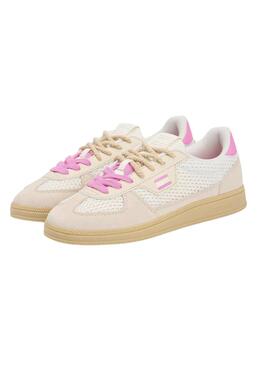 Chaussures Tommy Jeans The Greenwich Edge Knit beige et rose pour femme