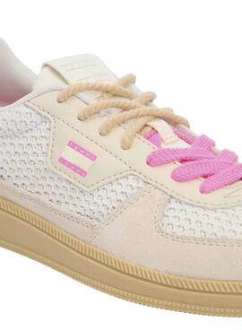 Chaussures Tommy Jeans The Greenwich Edge Knit beige et rose pour femme