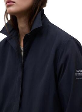 Trench-coat Ecoalf Packable Verne marine pour femme.