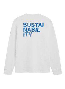 T-shirt Ecoalf à manches longues Sustano blanc pour homme