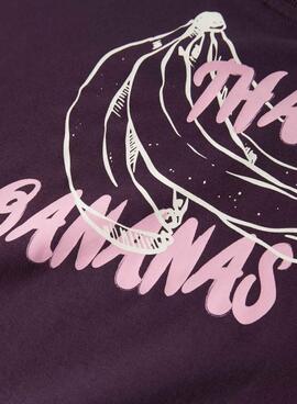 Sweatshirt Name It Bellis imprimé bananes violettes pour fille