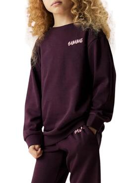 Sweatshirt Name It Bellis imprimé bananes violettes pour fille