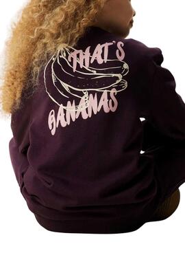 Sweatshirt Name It Bellis imprimé bananes violettes pour fille
