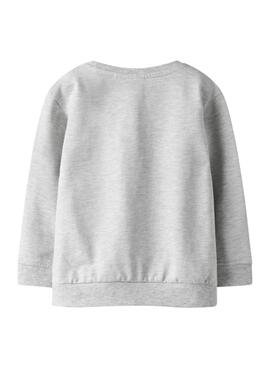 Sweat-shirt Name It Bissine arc-en-ciel gris clair pour fille