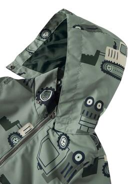Imperméable Name It Max imprimé de machines vert sauge pour garçon