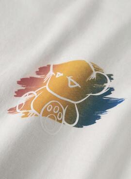 T-shirt Name It Byne blanche oversize avec impression d'ours pour garçon