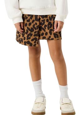 Short en coton imprimé animalier marron pour fille de la marque Name It