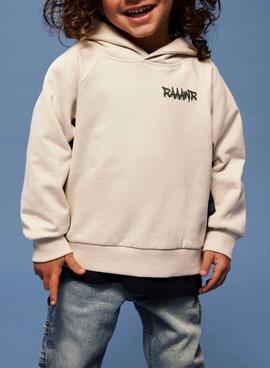 Sweat à capuche beige dinosaure pour garçon Name It
